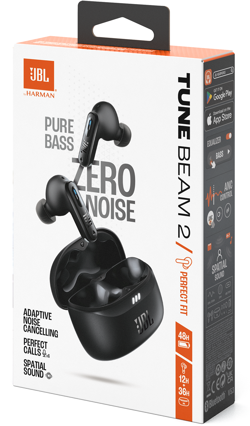 Handsfree Bluetooth JBL Tune Beam 2, TWS, ANC, MultiPoint, Czarny JBLTBEAM2BLK