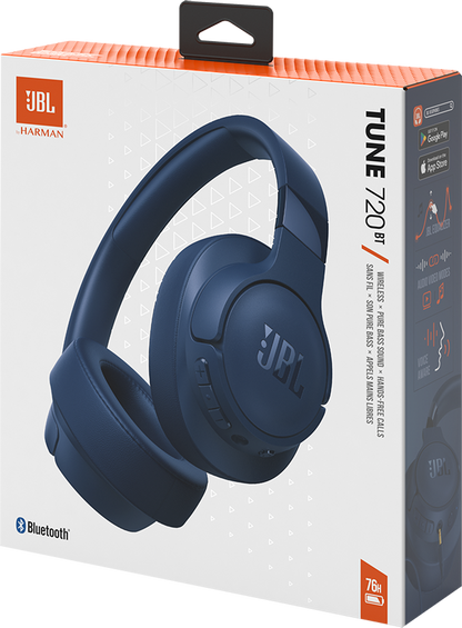 Zestaw głośnomówiący Bluetooth JBL Tune 720BT, MultiPoint, A2DP, niebieski JBLT720BTBTBLU