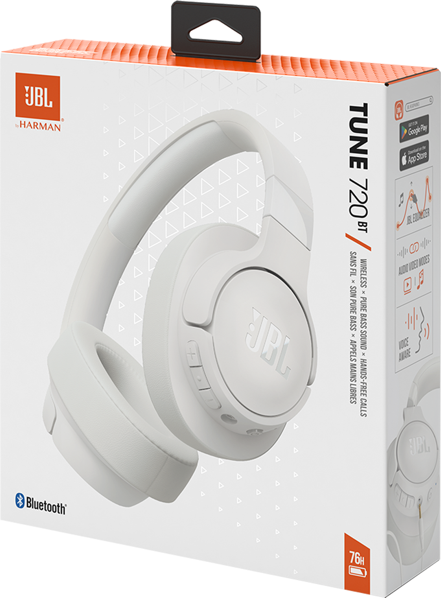 Zestaw słuchawkowy Bluetooth JBL Tune 720BT, MultiPoint, A2DP, biały, odnowiony JBLT720BTWHT