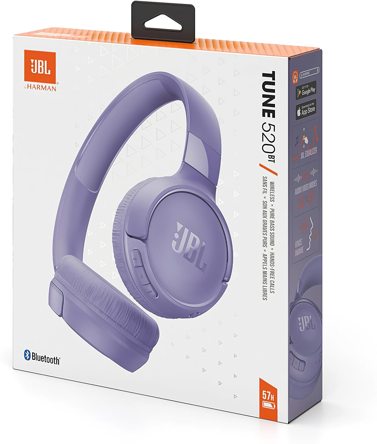 Zestaw głośnomówiący Bluetooth JBL Tune 520BT, MultiPoint, A2DP, fioletowy JBLT520BTPUR