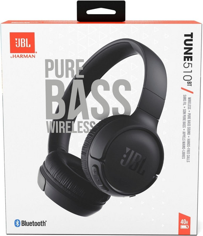 Bezprzewodowy zestaw słuchawkowy Bluetooth JBL Tune 510BT, MultiPoint, A2DP, Czarny JBLT510BTBLK
