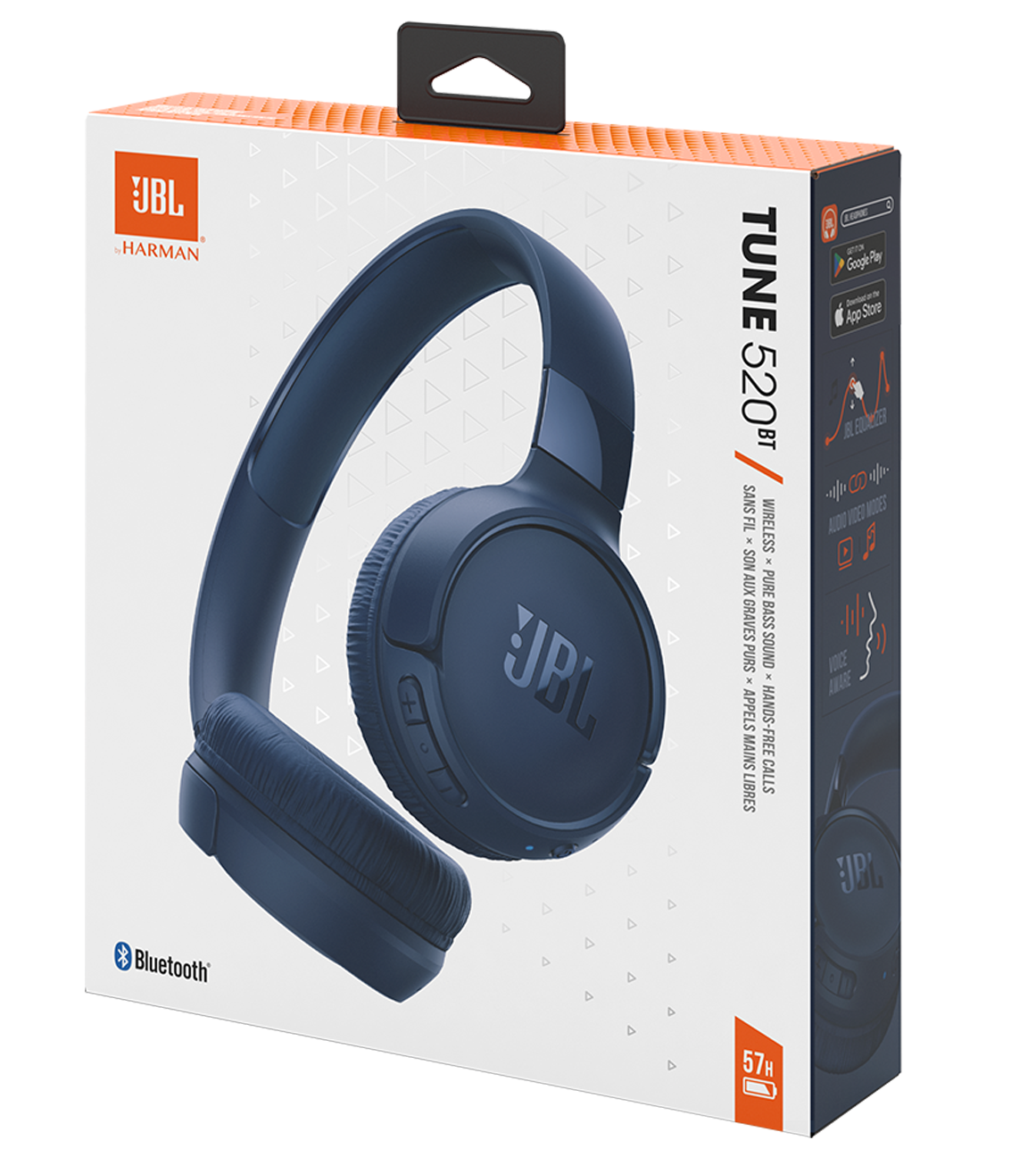 Zestaw głośnomówiący Bluetooth JBL Tune 520BT, MultiPoint, A2DP, niebieski JBLT520BTBTBLU