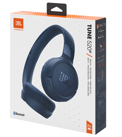 Zestaw głośnomówiący Bluetooth JBL Tune 520BT, MultiPoint, A2DP, niebieski JBLT520BTBTBLU