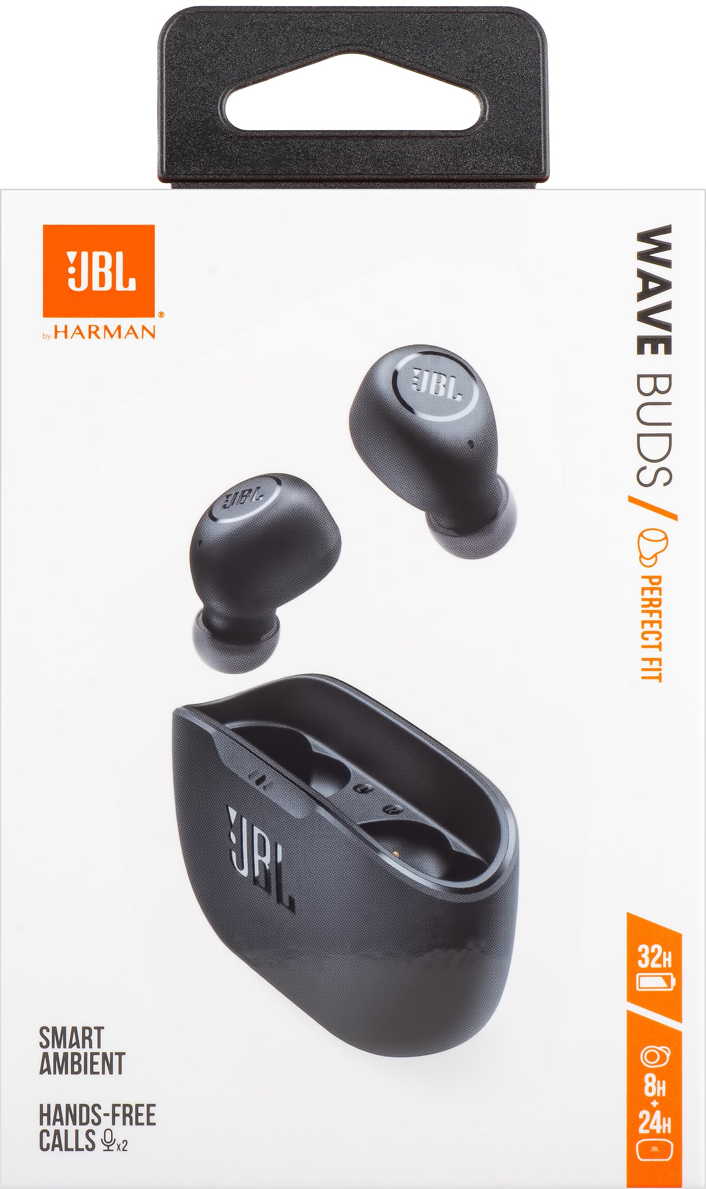 Zestaw głośnomówiący Bluetooth JBL Wave Buds, TWS, czarny JBLWBUDSBLK