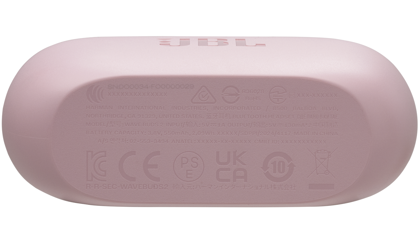 Handsfree Bluetooth JBL Wave Buds 2, TWS, ANC, MultiPoint, Różowy JBLWBUDS2PIK