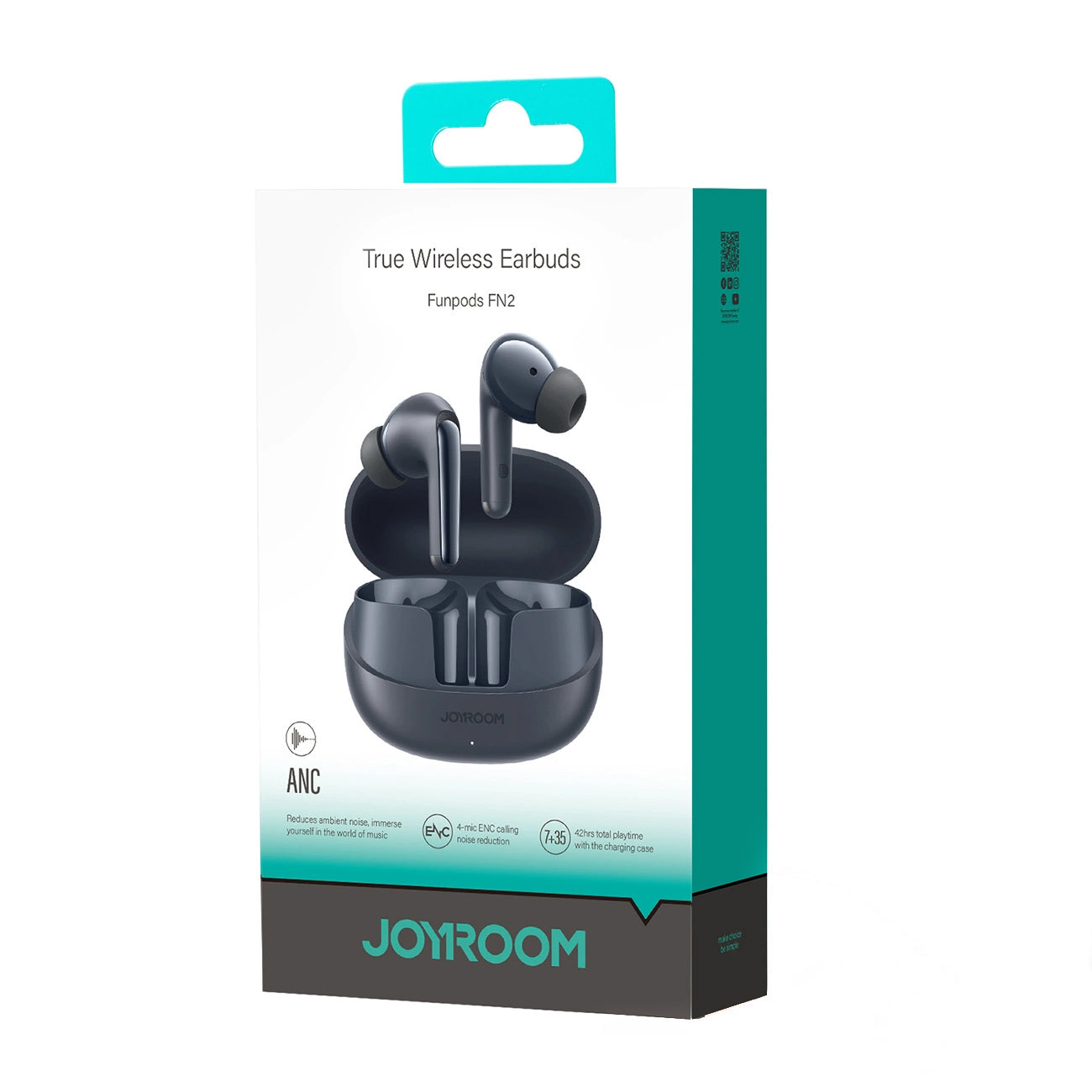 Słuchawki Bluetooth Joyroom Funpods JR-FN2, TWS, ANC, Czarne