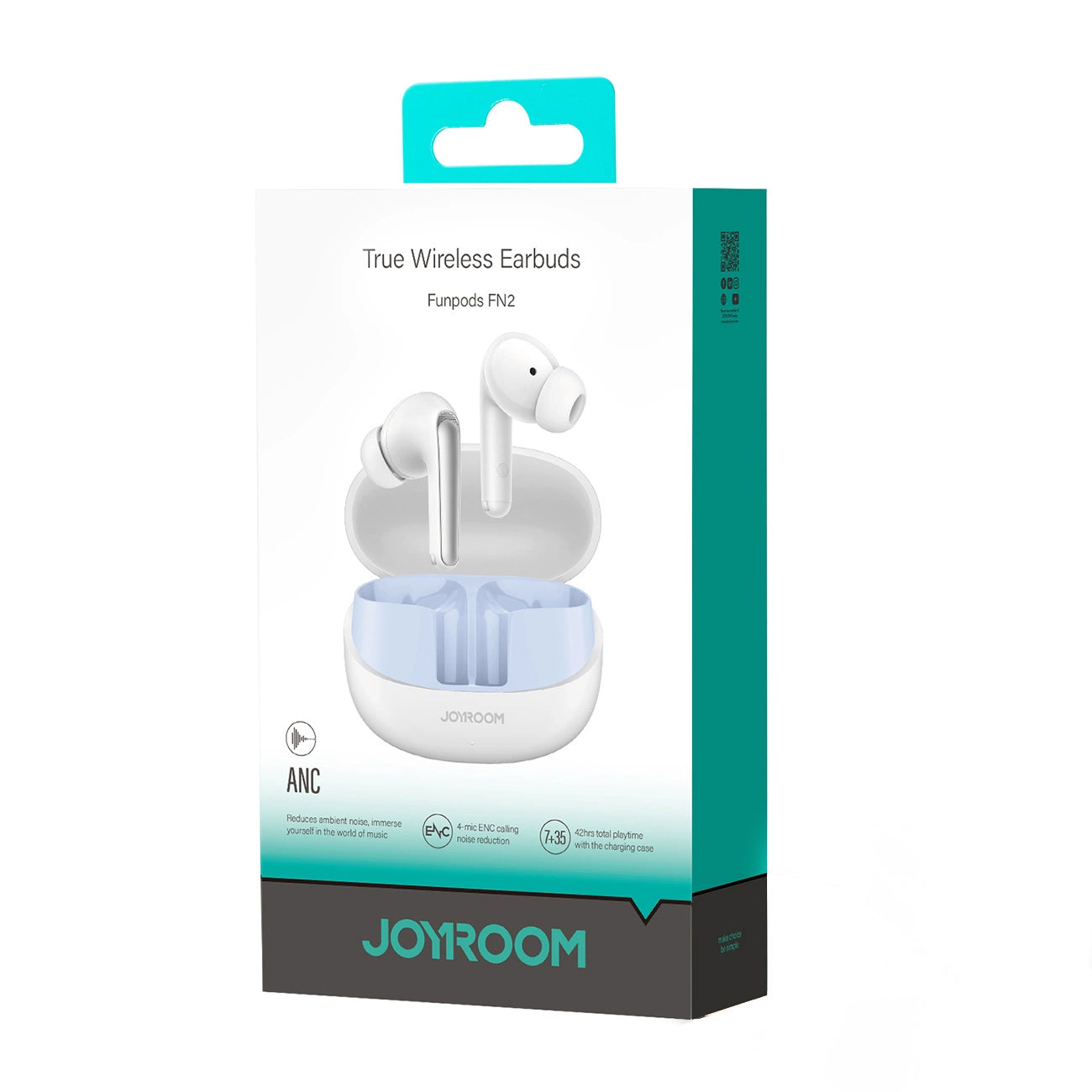 Słuchawki Bluetooth Joyroom Funpods JR-FN2, TWS, ANC, Białe