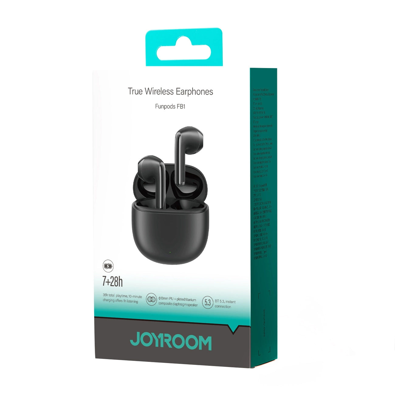 Słuchawki Bluetooth Joyroom Funpods JR-FB1, TWS, ANC, Czarne