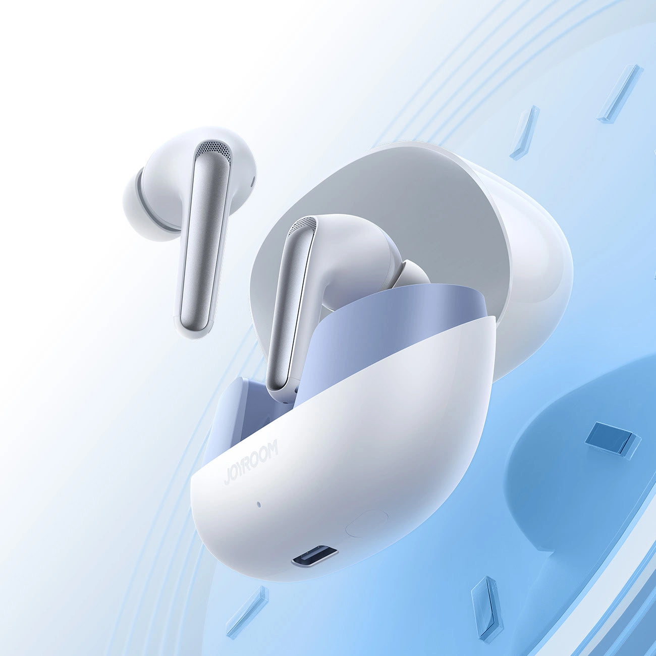 Słuchawki Bluetooth Joyroom Funpods JR-FN2, TWS, ANC, Białe