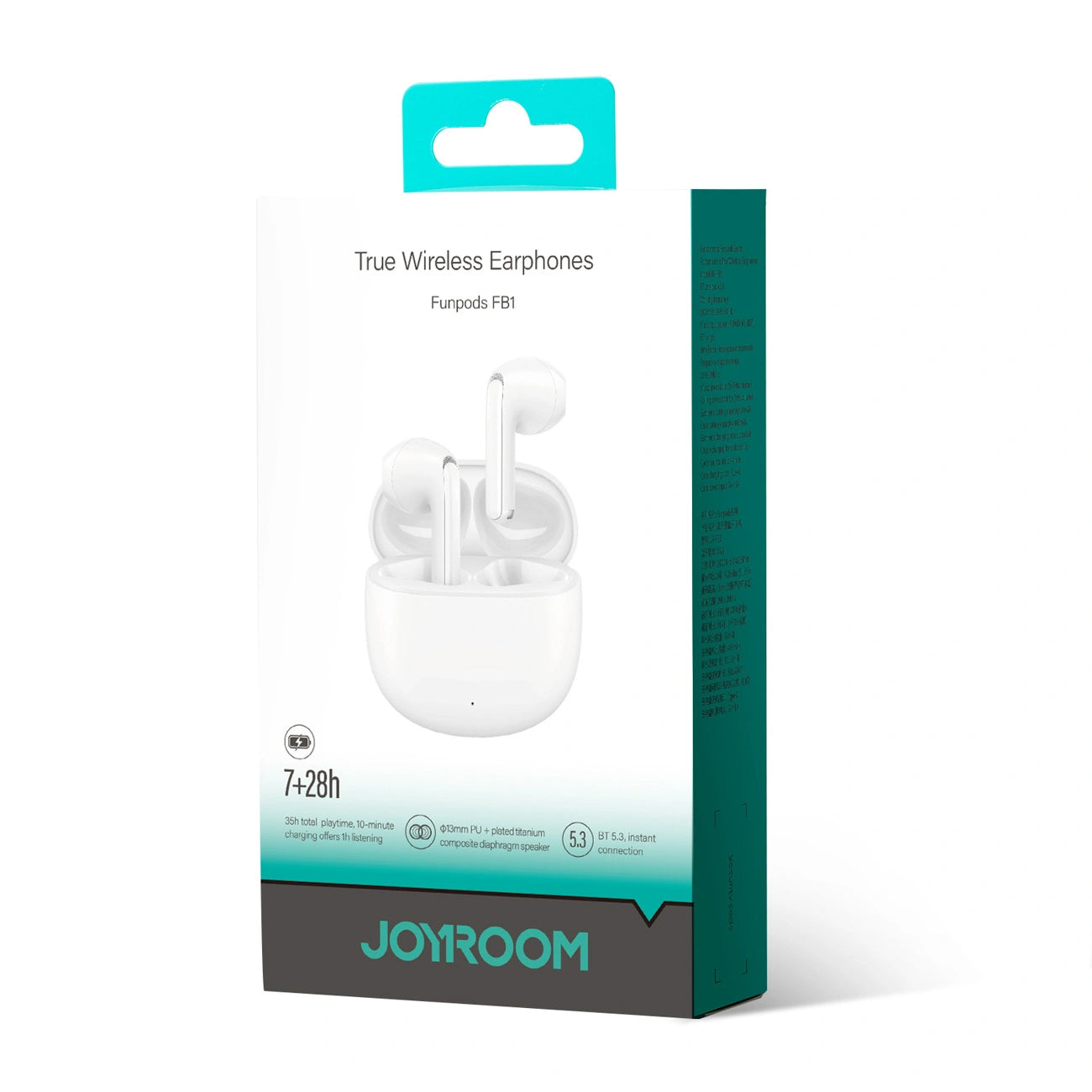 Bluetooth Handsfree Joyroom Funpods JR-FB1 New Version, TWS, White