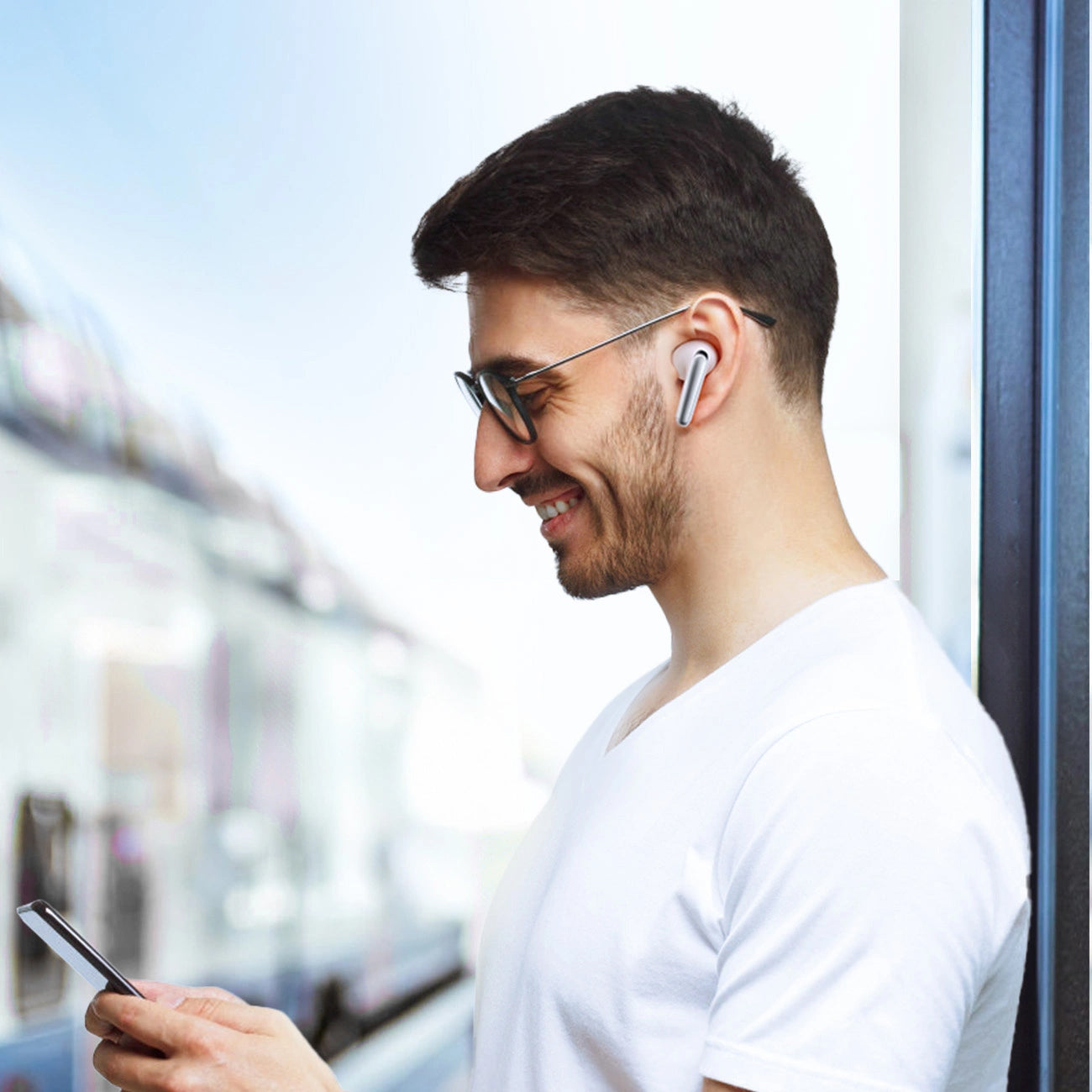 Słuchawki Bluetooth Joyroom Funpods JR-FN2, TWS, ANC, Białe