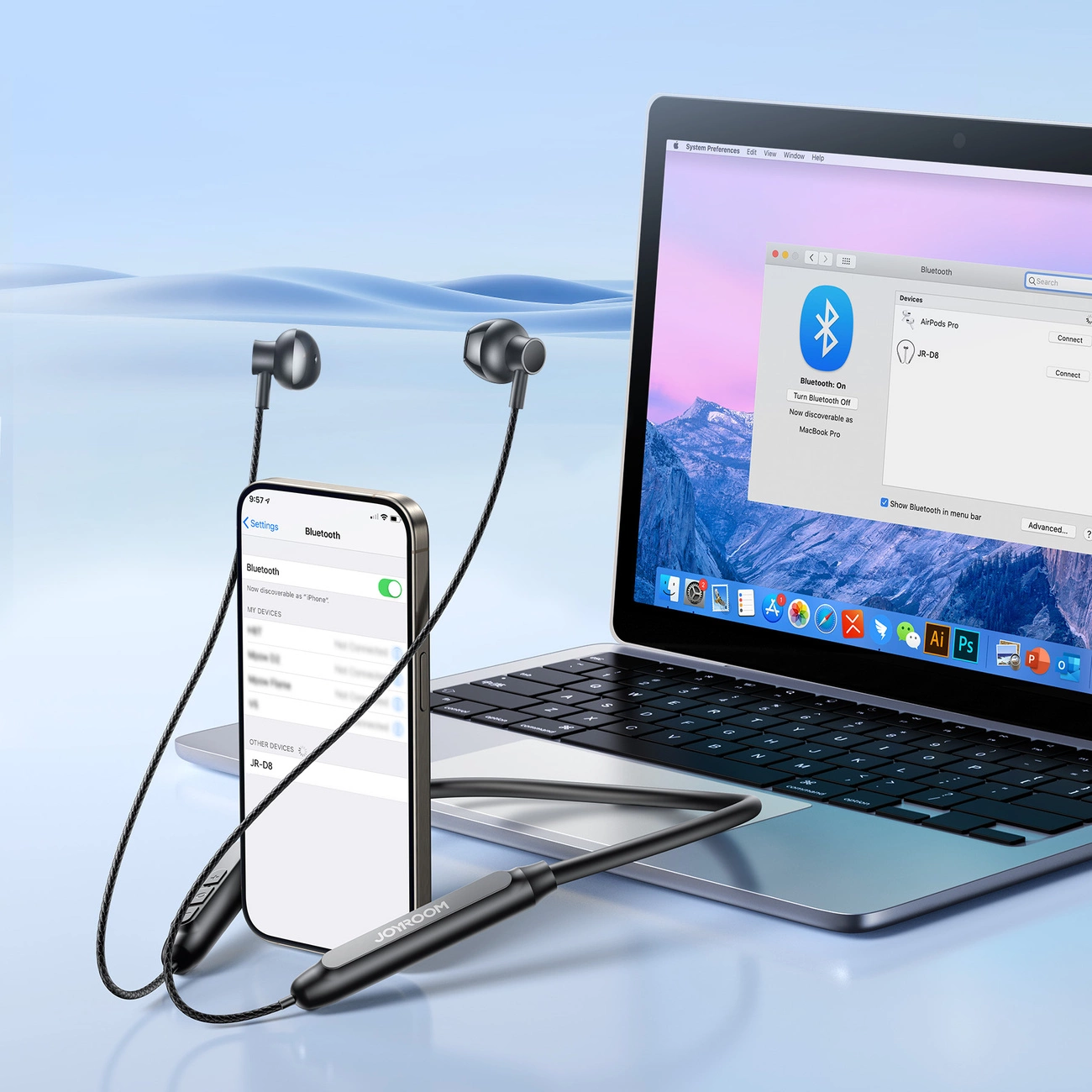 Zestaw słuchawkowy Bluetooth Joyroom JR-D8, A2DP, Czarny