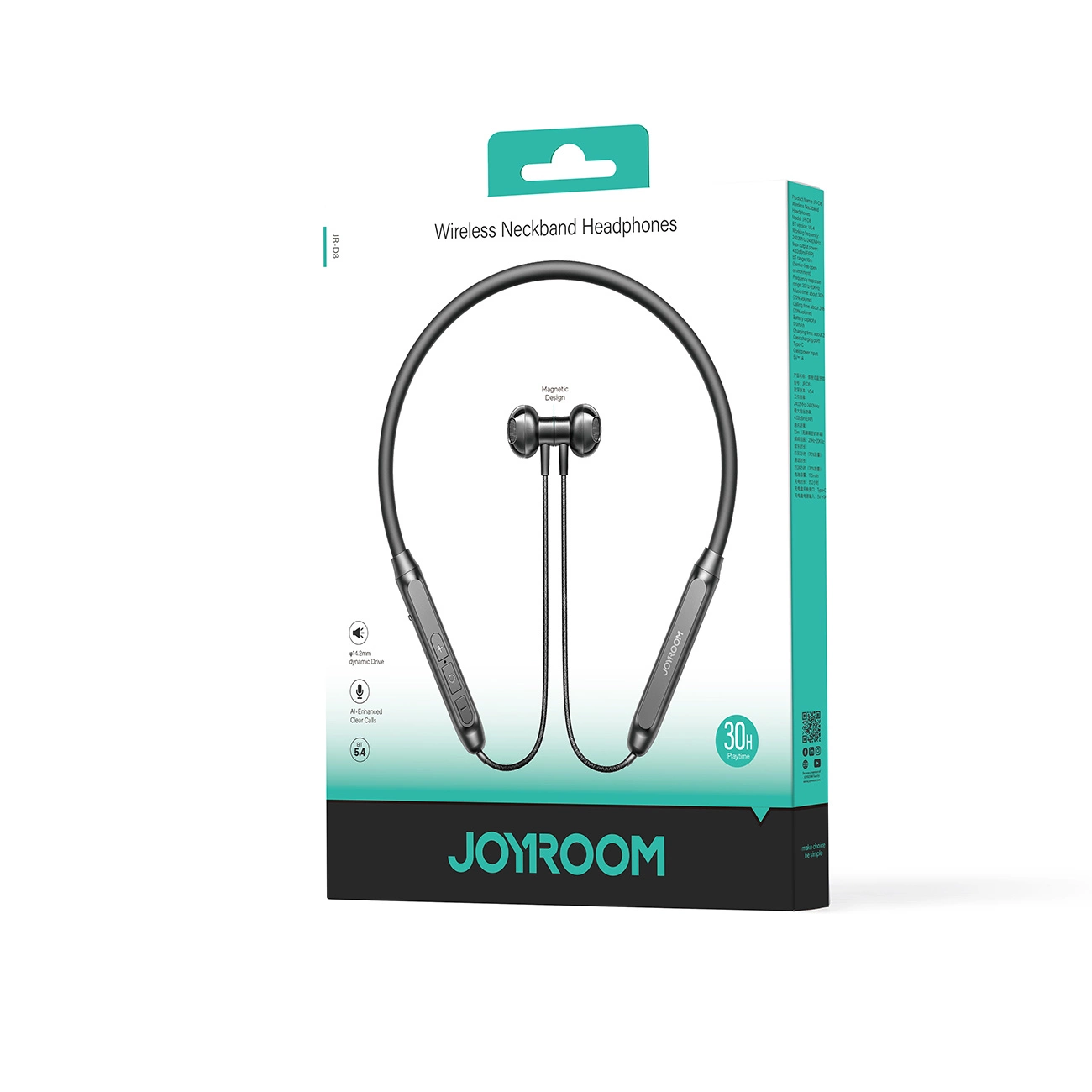 Zestaw słuchawkowy Bluetooth Joyroom JR-D8, A2DP, Czarny