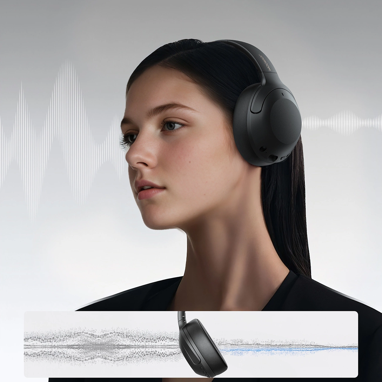Bluetooth Handsfree Joyroom JR-JH2, A2DP, ANC, Black