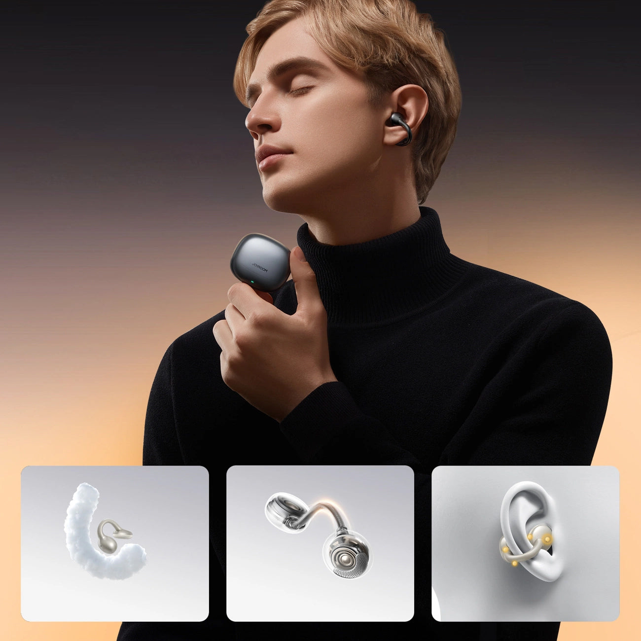 Handsfree Bluetooth Joyroom Openfree JR-OE3, TWS, Czarny