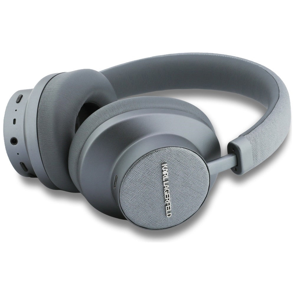 Handsfree Bluetooth Karl Lagerfeld Saffiano Elongated, A2DP, ANC, Szary