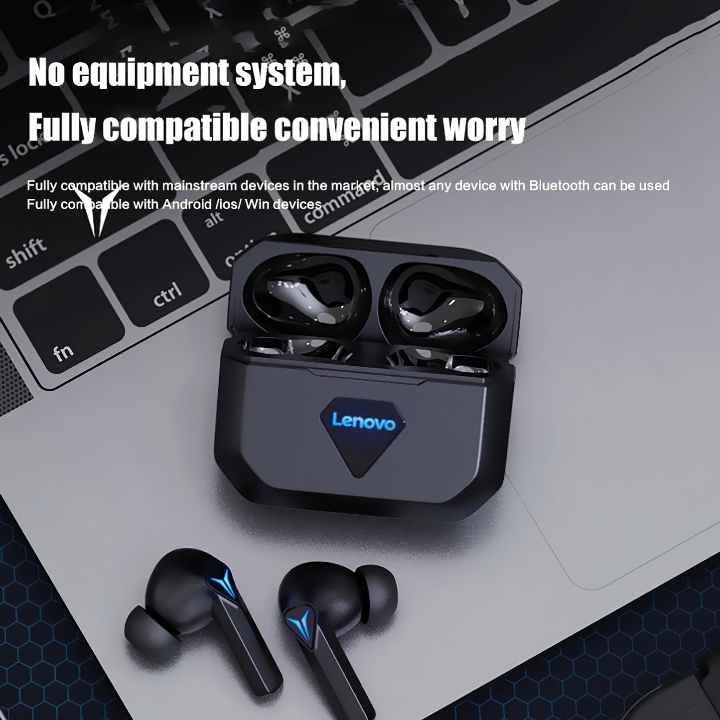 Handsfree Bluetooth Lenovo LivePods GM6, TWS, Negru