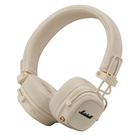 Zestaw słuchawkowy Bluetooth Marshall Major V, A2DP, Kremowy, Ponownie zapakowany
