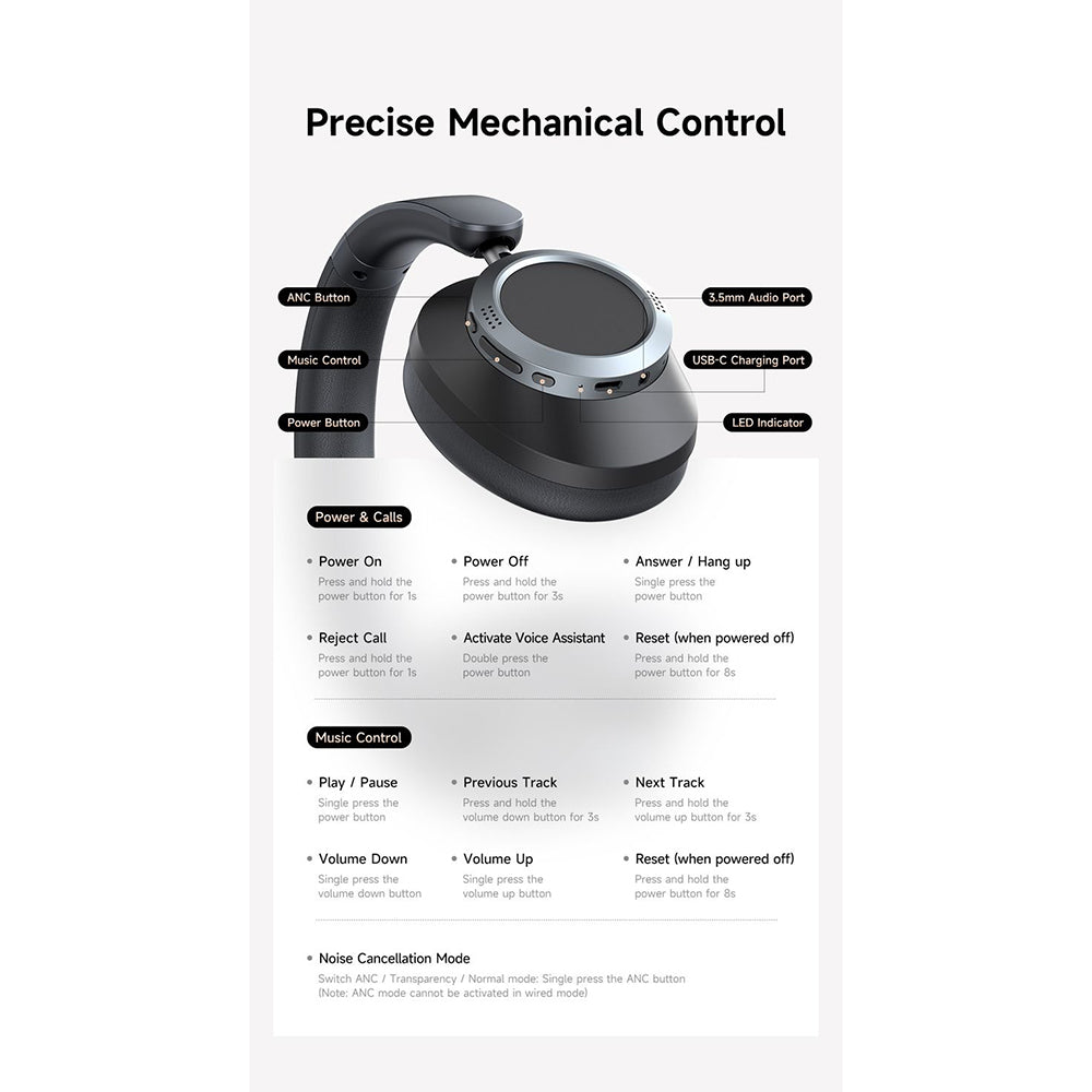 Handsfree Bluetooth McDodo HP-5821 T03, A2DP, ANC, Beżowy