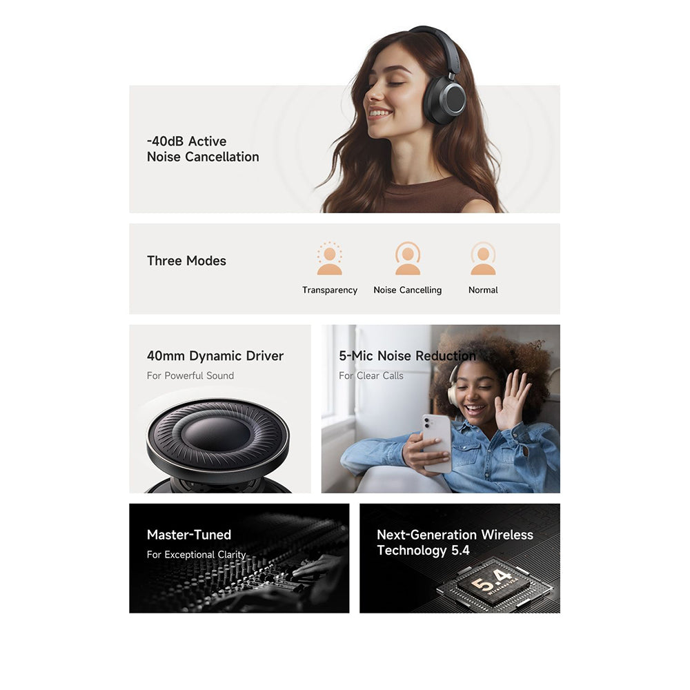 Handsfree Bluetooth McDodo HP-5821 T03, A2DP, ANC, Beżowy