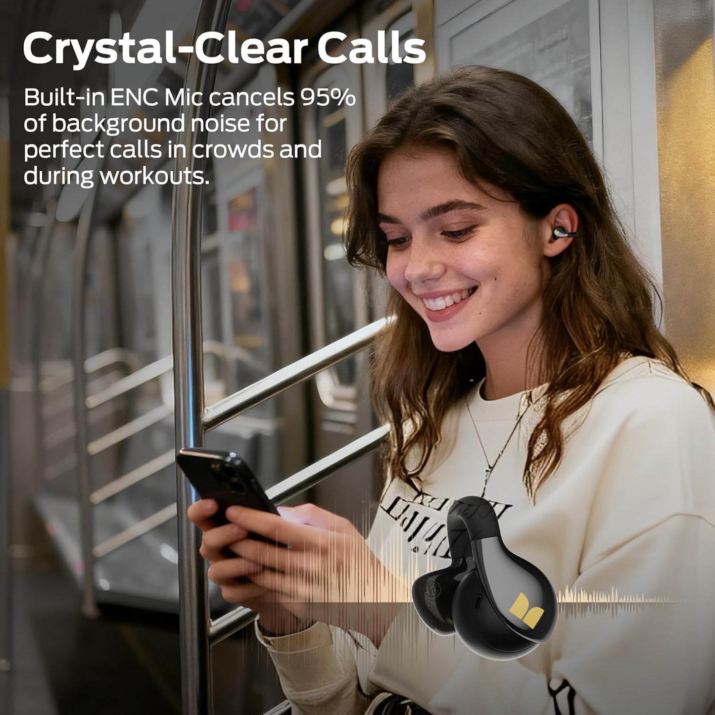 Zestaw słuchawkowy Bluetooth Monster AC225, TWS, Czarny