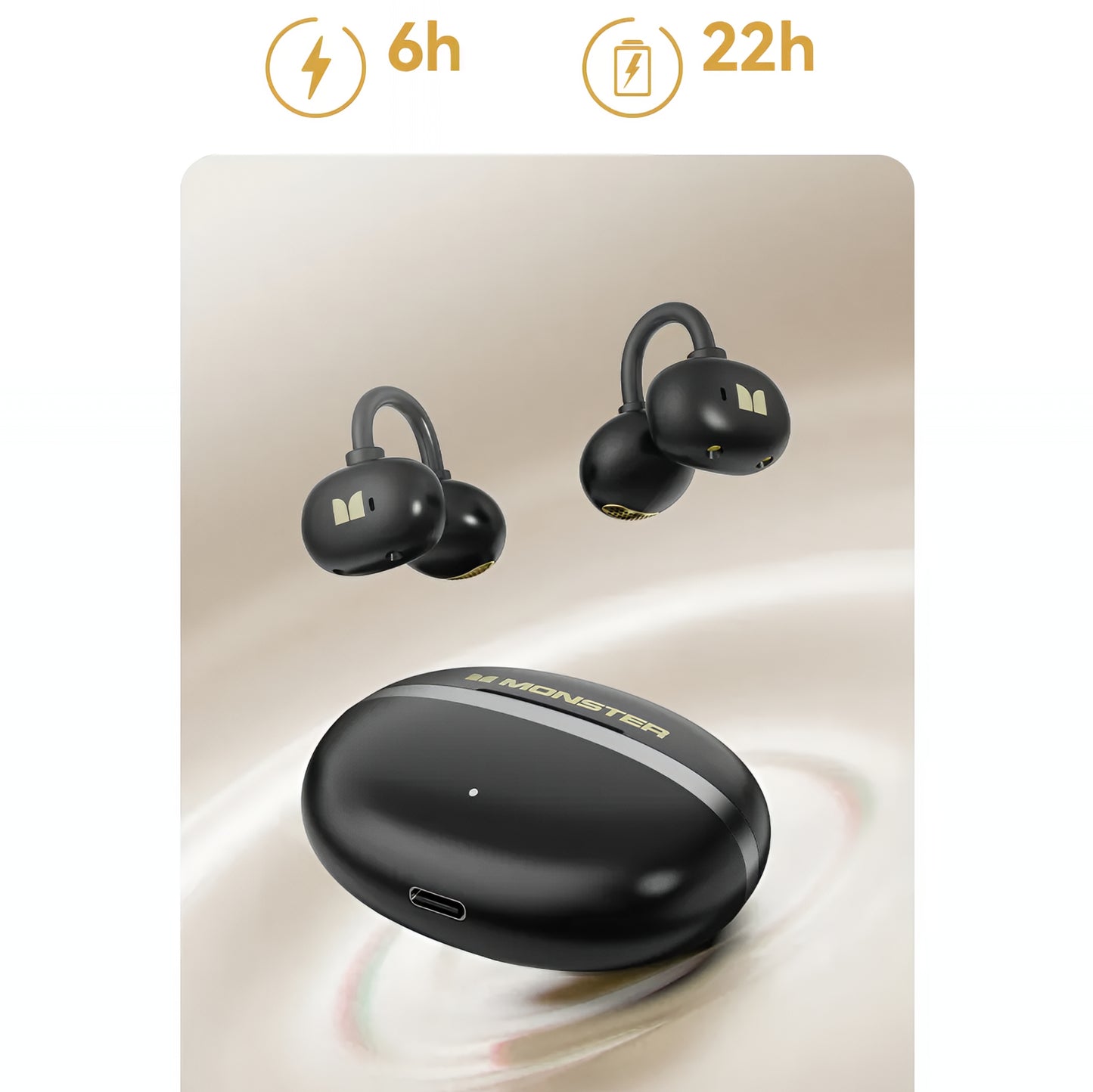 Handsfree Bluetooth Monster AirClip AC200, TWS, Czarny