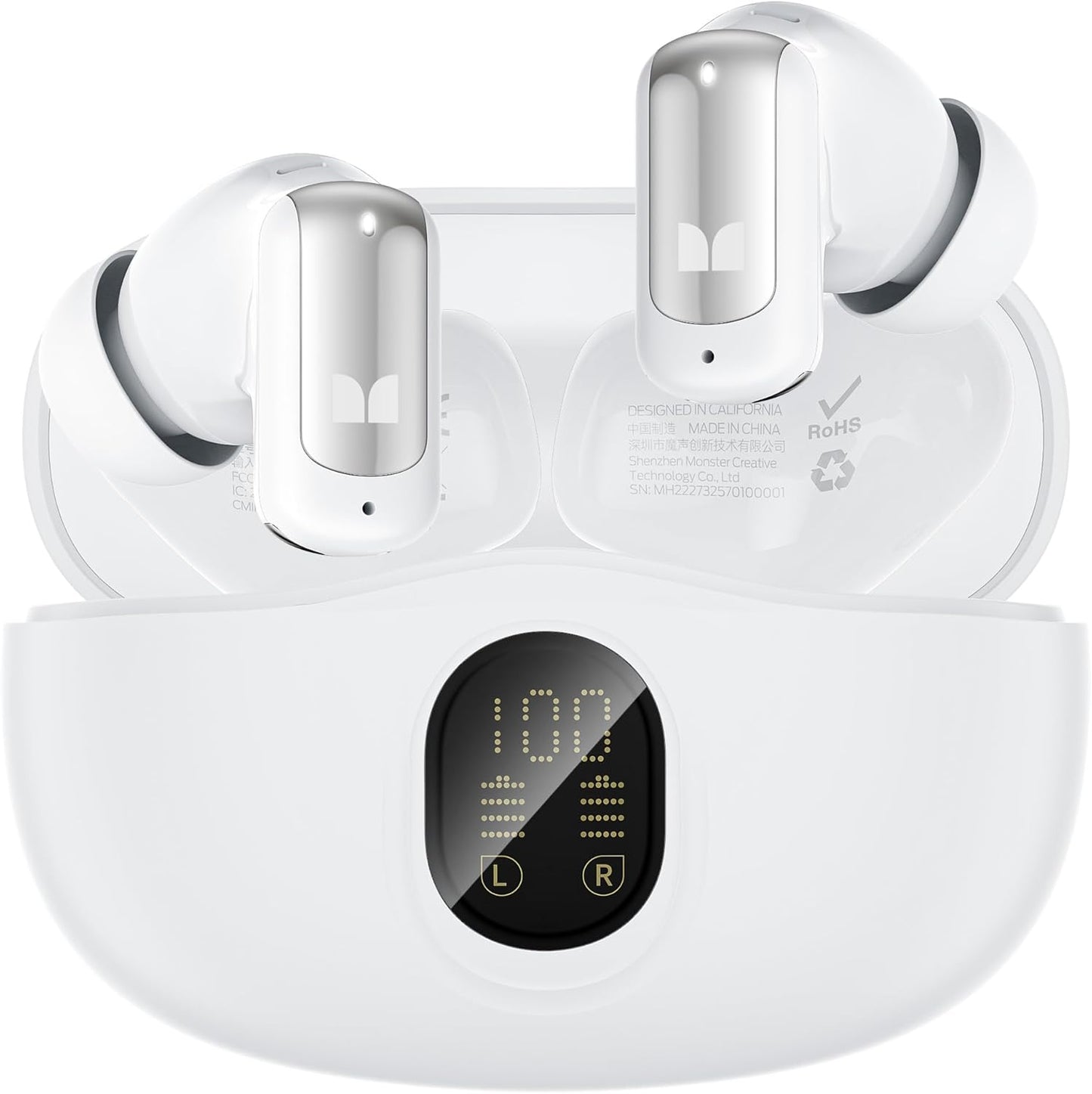 Zestaw słuchawkowy Bluetooth Monster N-Lite 217, TWS, biały