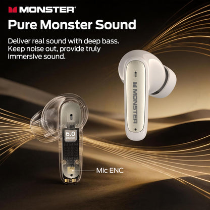 Handsfree Bluetooth Monster N-Lite 310, TWS, Jasny kremowy