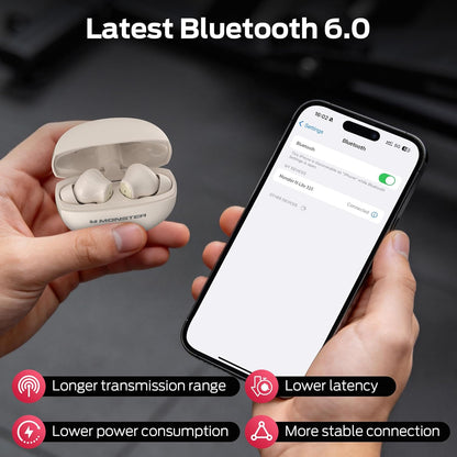 Handsfree Bluetooth Monster N-Lite 310, TWS, Jasny kremowy