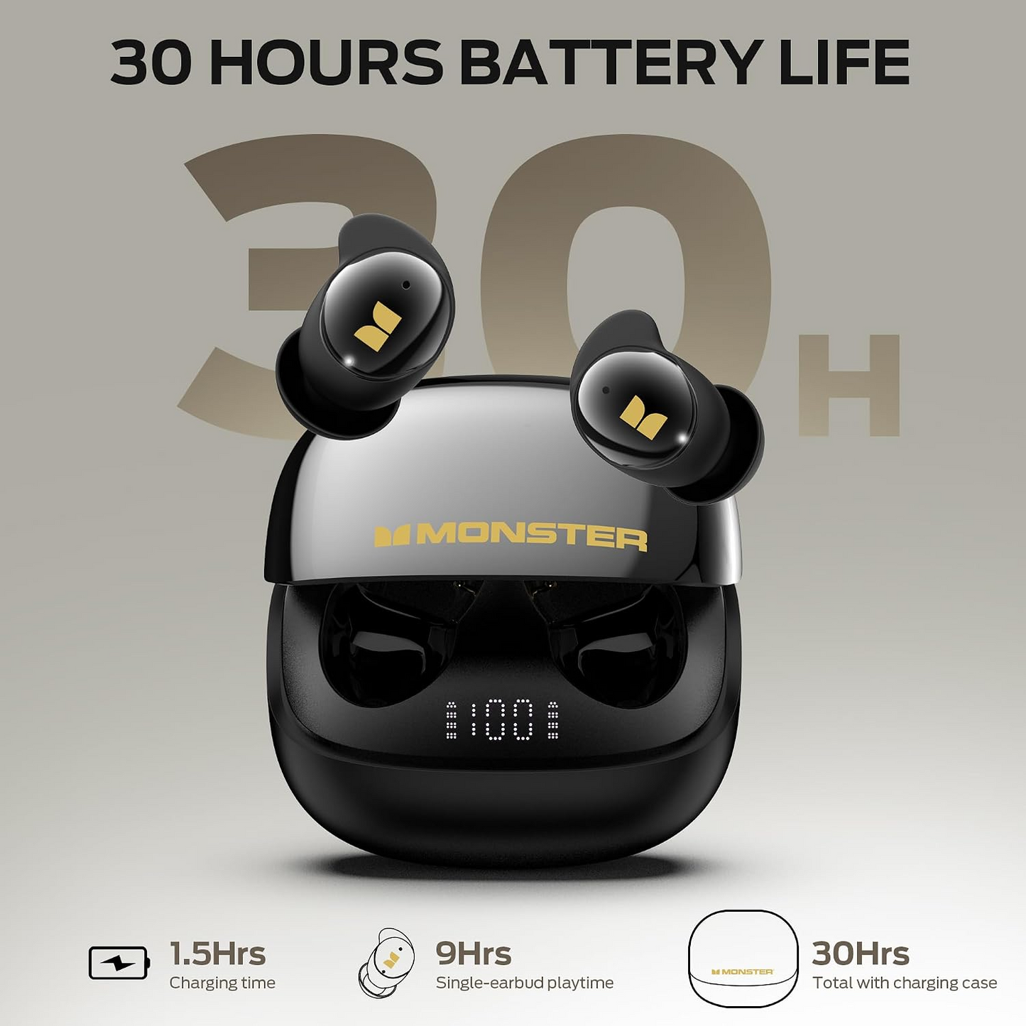 Zestaw słuchawkowy Bluetooth Monster Sleep Ear200, TWS, ANC, Czarny