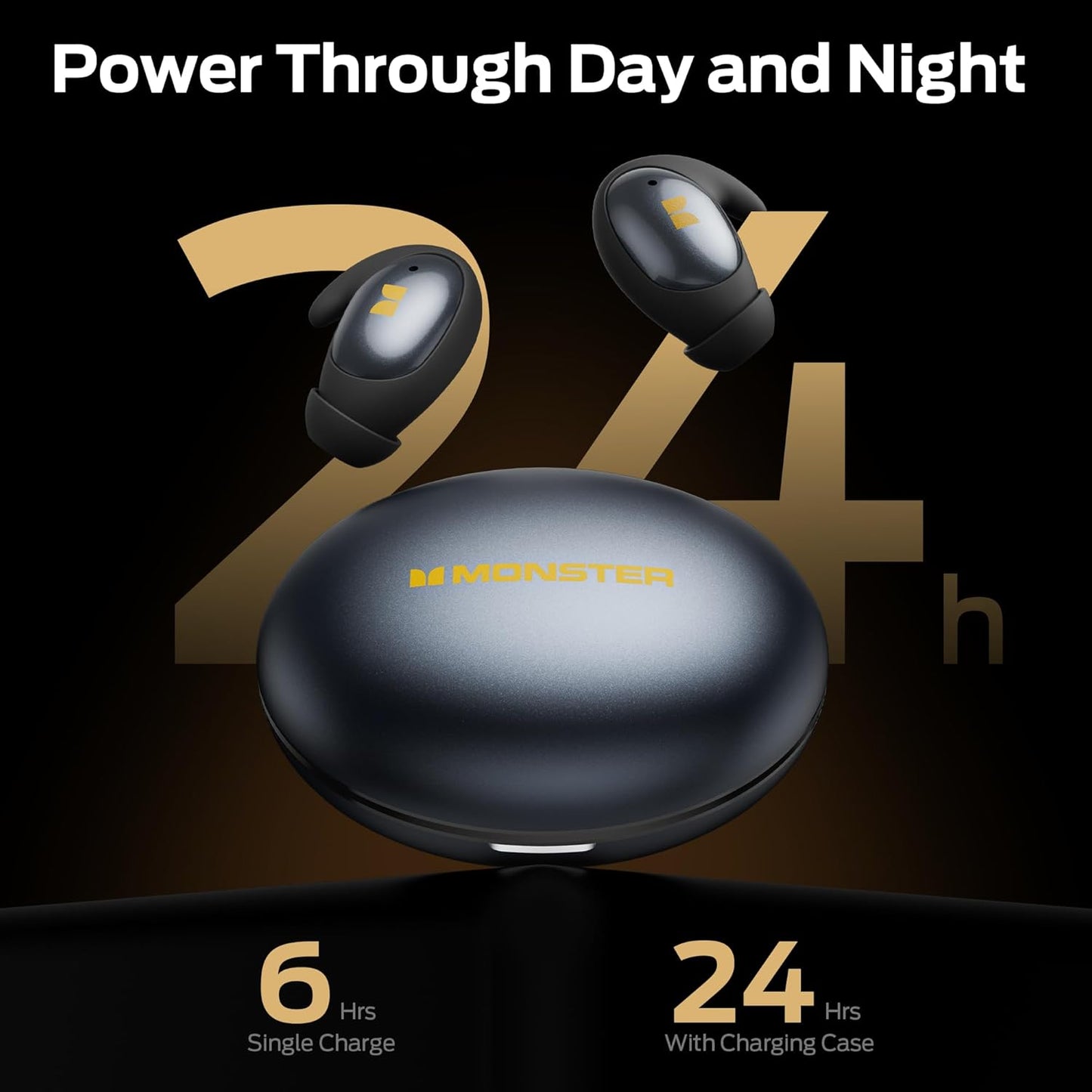 Zestaw słuchawkowy Bluetooth Monster Sleep Ear100, TWS, Czarny