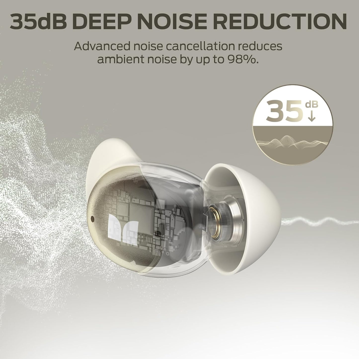 Handsfree Bluetooth Monster Sleep Ear200, TWS, ANC, Złoty