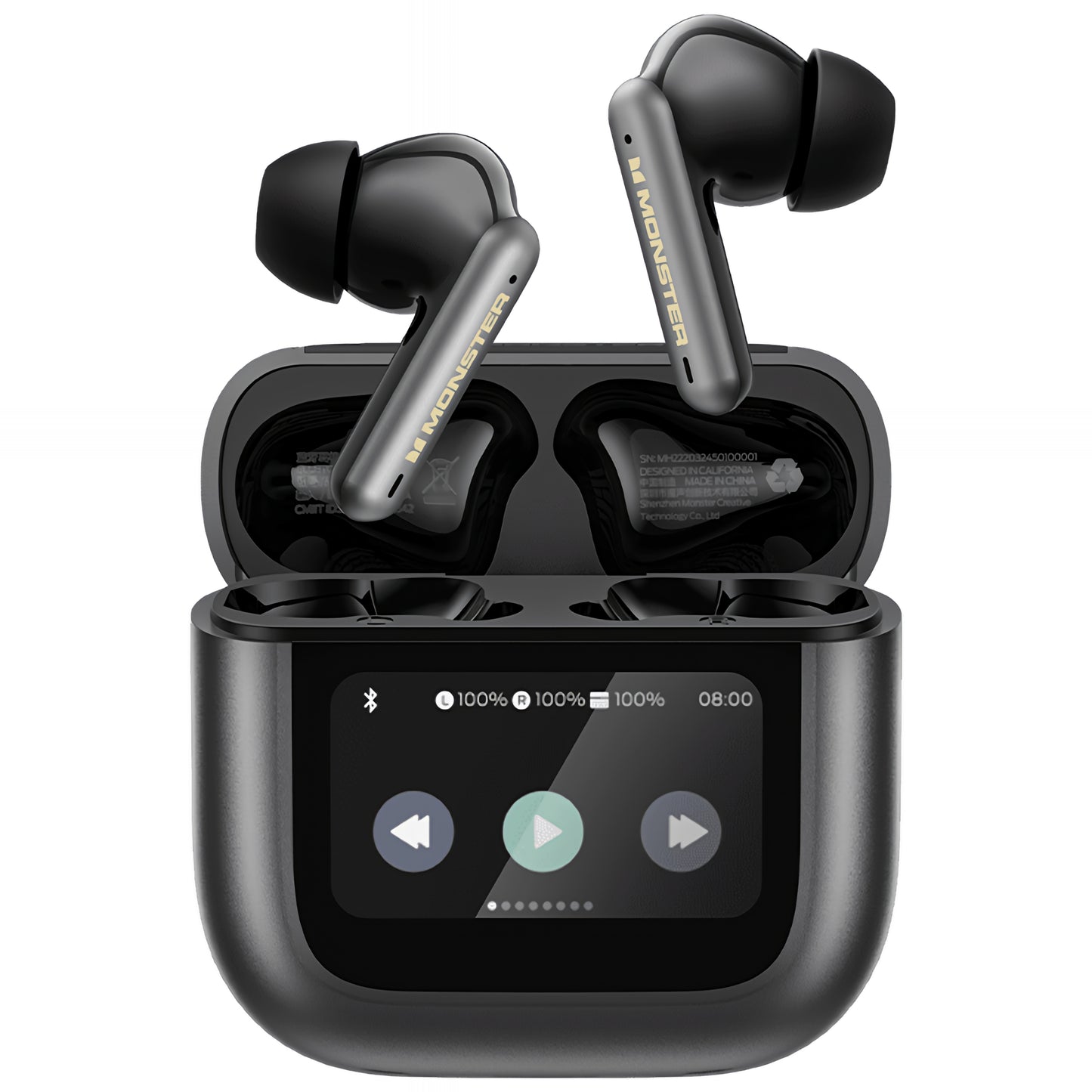 Zestaw słuchawkowy Bluetooth Monster TH300, TWS, Czarny