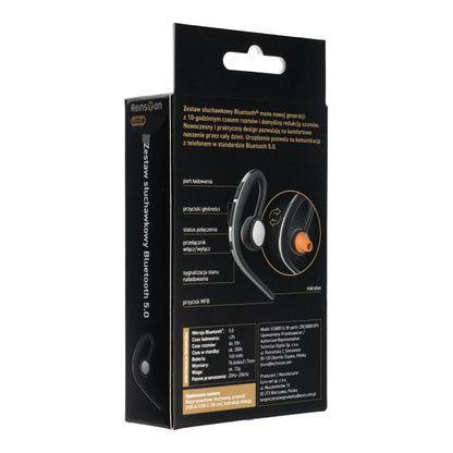 Zestaw słuchawkowy Bluetooth Reinston ESB001X, MultiPoint, A2DP, Czarny