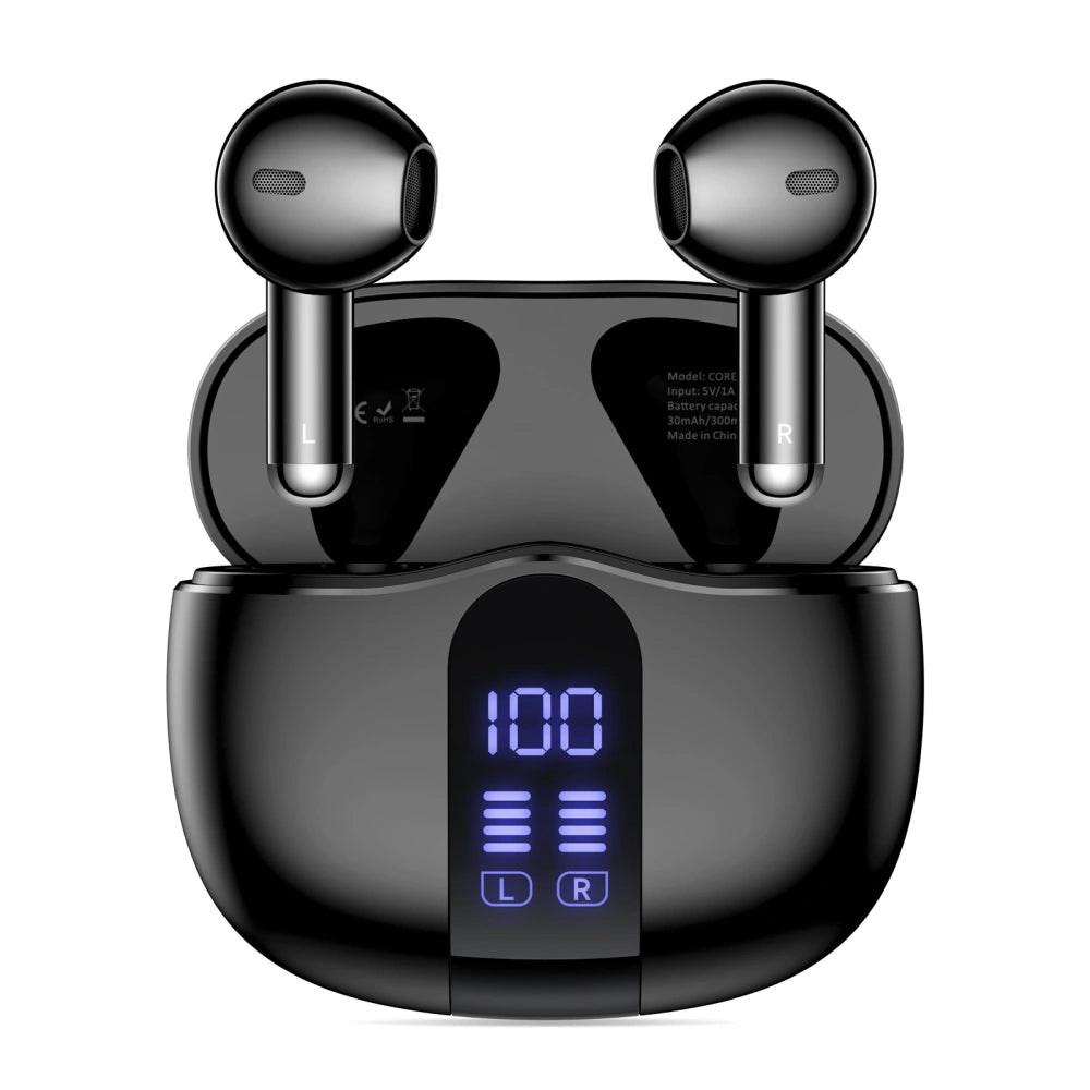 Zestaw słuchawkowy Bluetooth Tech-Protect Ultraboost Core G2, TWS, Czarny