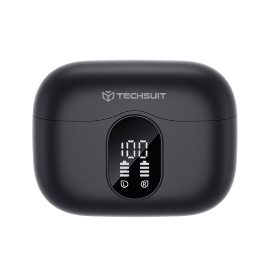 Bezprzewodowy zestaw słuchawkowy Bluetooth Techsuit CW3 WaveBeat 100, TWS, ANC, Czarny
