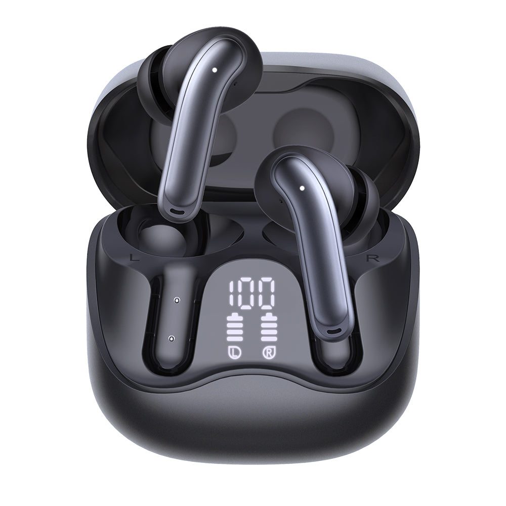 Handsfree Bluetooth Techsuit CW5 EchoFit Pro, TWS, ANC, MultiPoint, Czarny