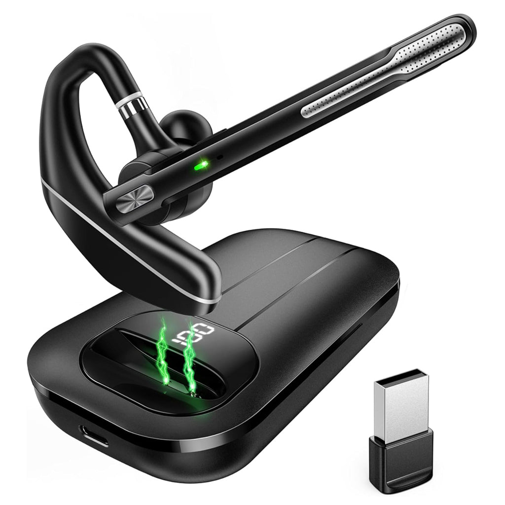 Techsuit Hearyo A6L Bluetooth Call Center Headset, Black
