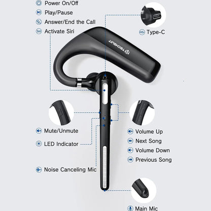Handsfree Bluetooth Techsuit PowerTalks G6, MultiPoint, A2DP, Black