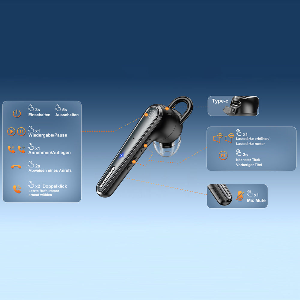 Zestaw słuchawkowy Bluetooth Techsuit Voicera CB3, A2DP, Czarny