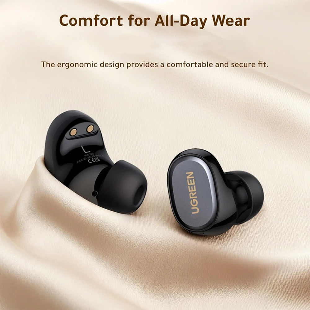 Zestaw słuchawkowy Bluetooth UGREEN Dots (75628), TWS, MultiPoint, Czarny