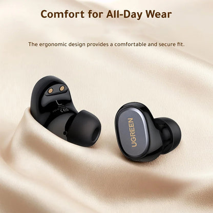 Zestaw słuchawkowy Bluetooth UGREEN Dots (75628), TWS, MultiPoint, Czarny