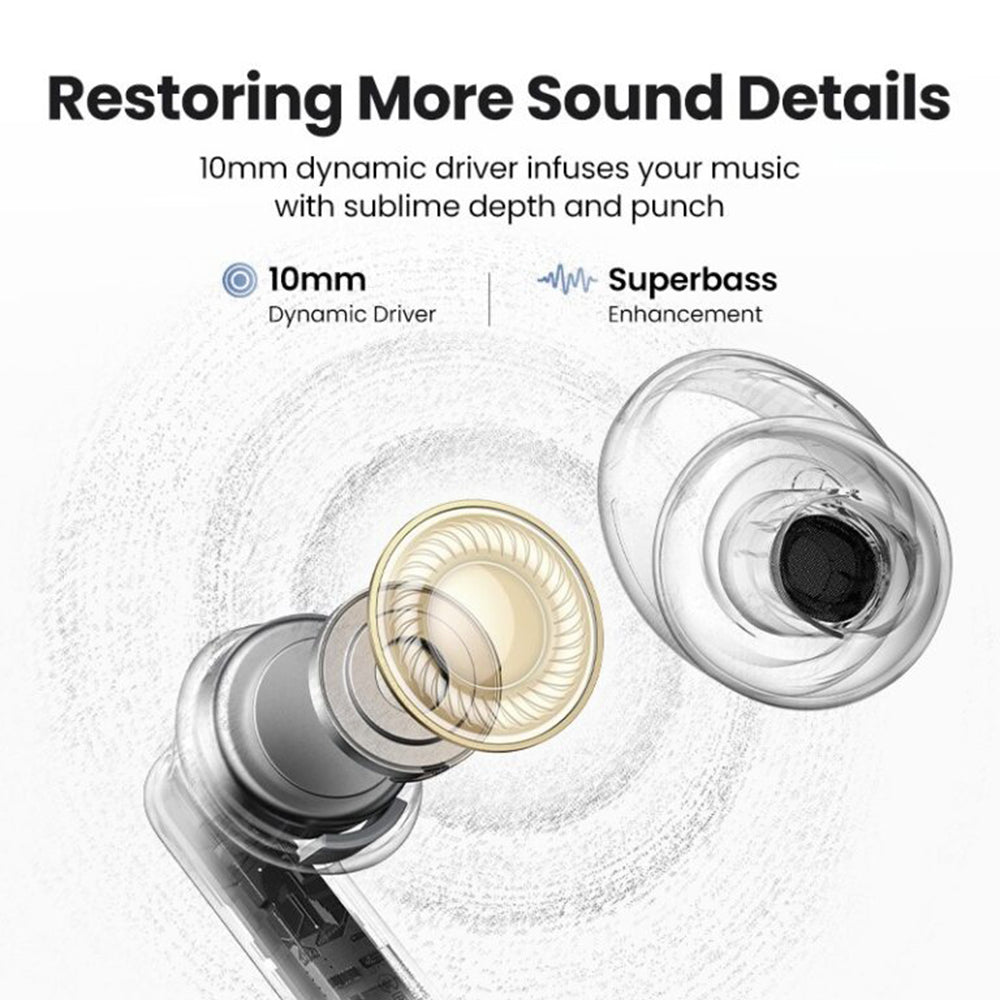 Handsfree Bluetooth UGREEN HiTune T3 Pro WS206, TWS, ANC, MultiPoint, Biały