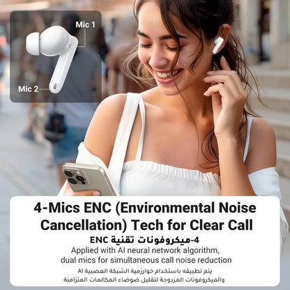 Handsfree Bluetooth UGREEN HiTune T3 Pro WS206, TWS, ANC, MultiPoint, Biały