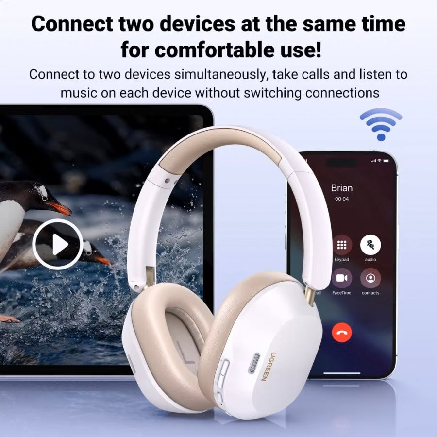 Słuchawki Bluetooth UGREEN HiTune Max5C HP203, A2DP, ANC, Białe