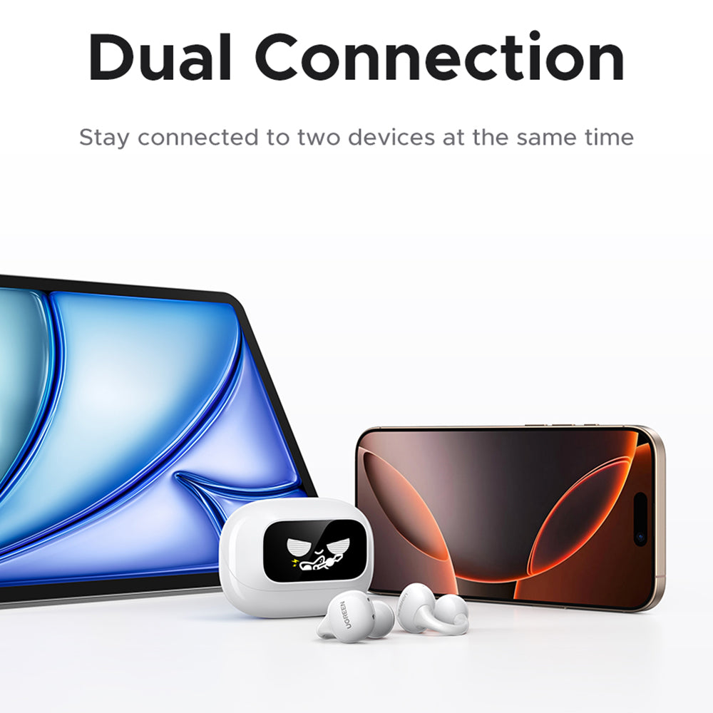 Handsfree Bluetooth UGREEN S6 ClipBuds Magic WS208, TWS, Biały