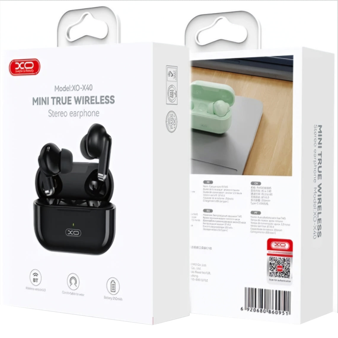 Bluetooth Handsfree XO Design X40, TWS, Black
