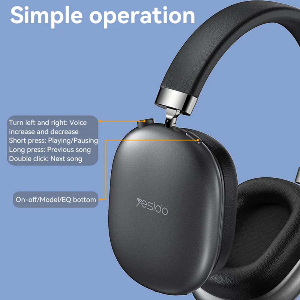 Handsfree Bluetooth Yesido EP05, A2DP, ANC, Czarny