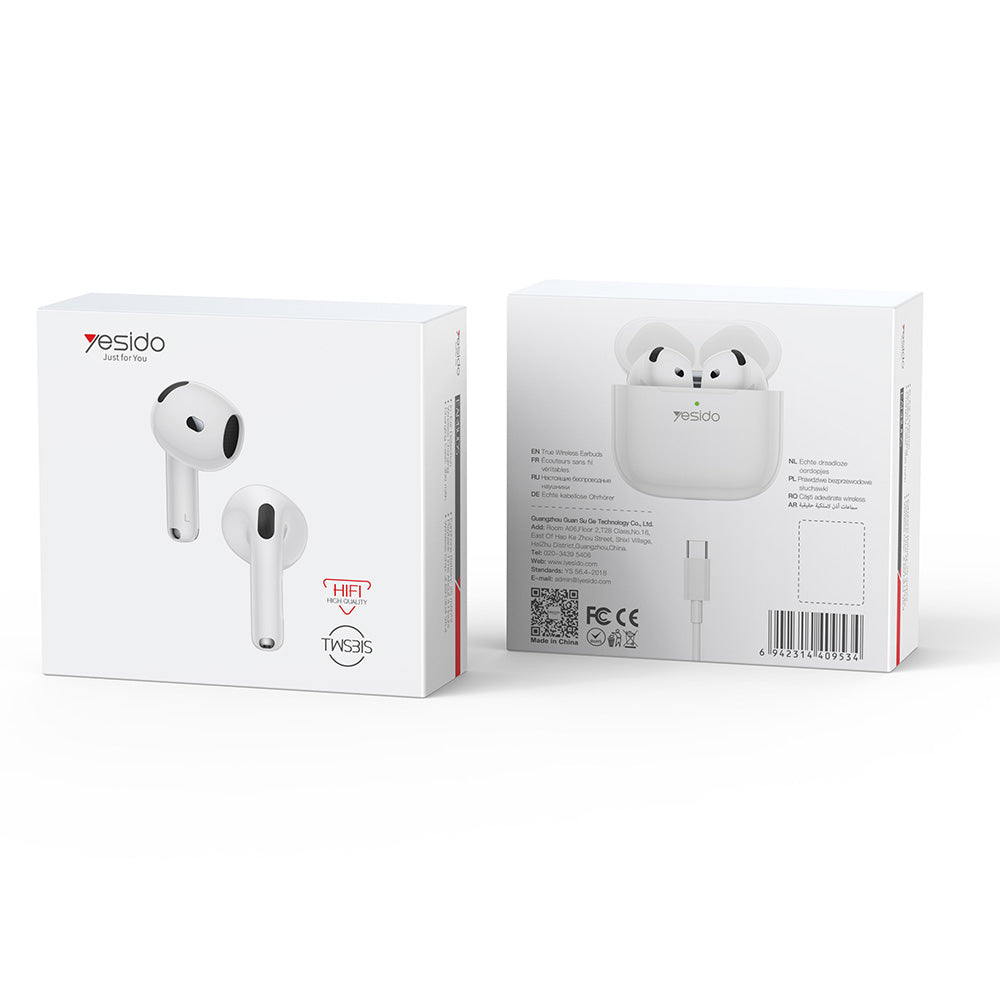 Handsfree Bluetooth Yesido TWS31S, TWS, Biały
