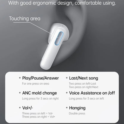 Handsfree Bluetooth Yesido TWS34, TWS, ANC, Biały
